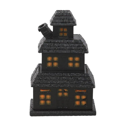 Black Haunted House Halloween Incense Cone Holder