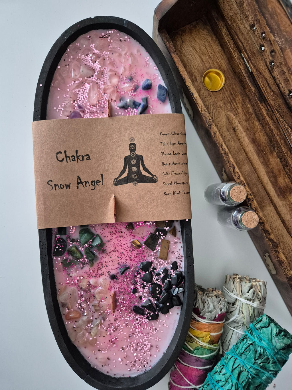 Chakra Crystal Candle Boat